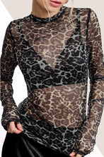 Load image into Gallery viewer, Mimi Leopard Mesh Top