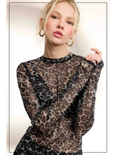 Load image into Gallery viewer, Mimi Leopard Mesh Top