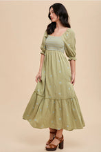 Load image into Gallery viewer, Phoebe Embroidered Smocked Dress