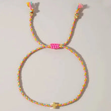 Load image into Gallery viewer, Corded Cross Charm Bracelet