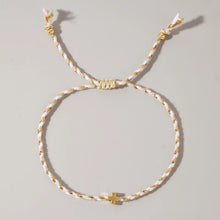 Load image into Gallery viewer, Corded Cross Charm Bracelet