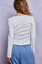 Load image into Gallery viewer, Honey Creek Henley (white)