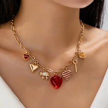 Load image into Gallery viewer, Red Heart Charm Necklace