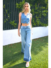 Load image into Gallery viewer, Cello High Rise Two Tone Wide Leg Jeans
