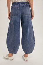 Load image into Gallery viewer, Denim Mid-Waist Barrel Jeans (DARK)
