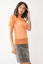 Load image into Gallery viewer, Checker Board Short Sleeve Mesh Top (colored)
