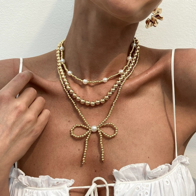 Pearl Bow Necklace