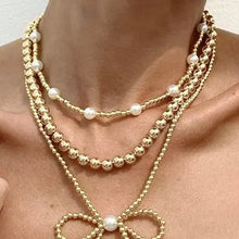 Load image into Gallery viewer, Pearl Bow Necklace
